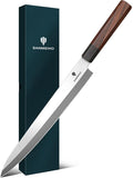 10 Inch Sushi Knife, High Carbon Japanese Steel Sashimi Knife | Japanese Knives for Fish Filleting & Slicing, Sushi Making Knives with Red Sandalwood Handle