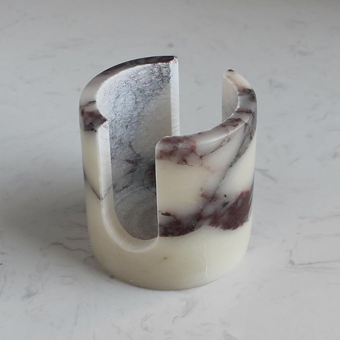 Nawgnail Natural Marble Travertine Sponge Holder for Kitchen Counter, Drying Rack, Sponge Caddy for Sink Organizer - Calacatta Viola Marble