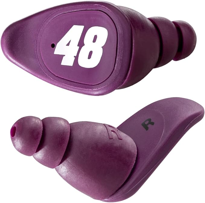 Hendrick Motorsports Car 48 High-Fidelity Ear Plugs – Durable Reusable Hearing Protection - Preserve Clear Sound While Protecting Your Hearing at Stock car Races - Multiple Ear Tips