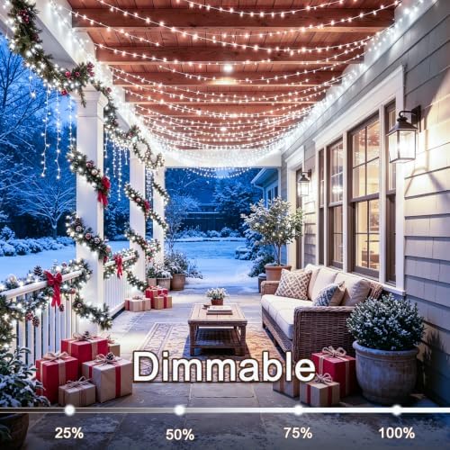 KNONEW 403ft 1000 LED String Lights Outdoor Christmas Lights 8 Modes & Timer Fairy Light Plug in Waterproof LED String Lights for Xmas Yard Tree Wedding Party Holiday Decorations (Cool White)