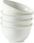 Hasense Soup Bowls, 40 Ounce Large Cereal Bowls for Kitchen, 7 Inch Ceramic Serving Dishes for Salad Pasta Oatmeal, Dishwasher and Microwave Safe, Clay-Infused White