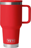 YETI Rambler 30 oz Travel Mug with Flip Straw Lid – Stainless Steel, Vacuum Insulated, Leakproof, Cup Holder Friendly, Rescue Red