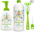 Baby ganics 16 Ounce Dish Dazzler Foaming Dish and Bottle Soap with Refill Kit BUNDLED with Two (2) Bottle Brushes BONUS