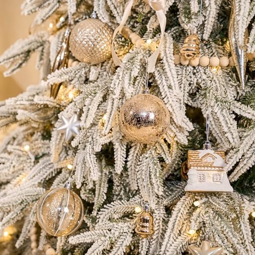 JORNOY 106Pcs Christmas Ornaments Set, Shatterproof Assorted Hanging Baubles Decorations Bulk for Christmas Tree Decorations Home Holiday Party Decor, Champagne