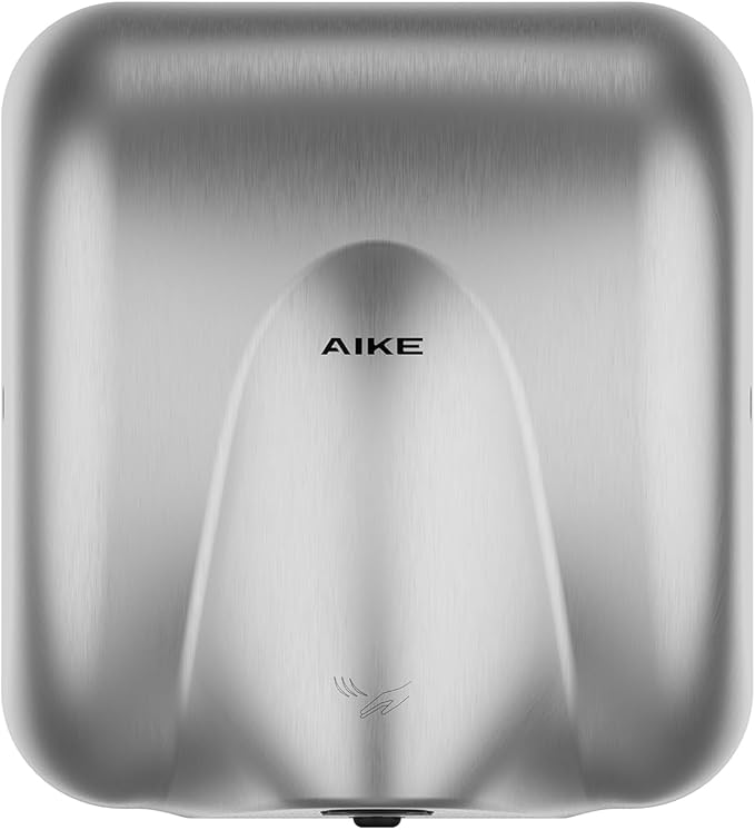 AIKE Heavy Duty Hand Dryer Hard-Wired Friendly 110V High Speed Brushed Stainless Finish Model AK2811