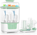 Momcozy Bottle Sterilizer and Dryer, Modular Nesting Space Saving Design, 6 Bottles Capacity, 4 in 1 Compact Sterilizer for Baby Bottles, Breast Pump Parts & Newborn Essentials, Drying Rack Included