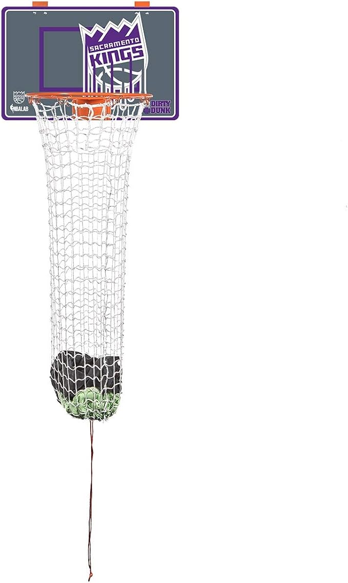 The Dirty Dunk Basketball Hoop Laundry Hamper - Sacramento Kings, NBA, Grey/Purple