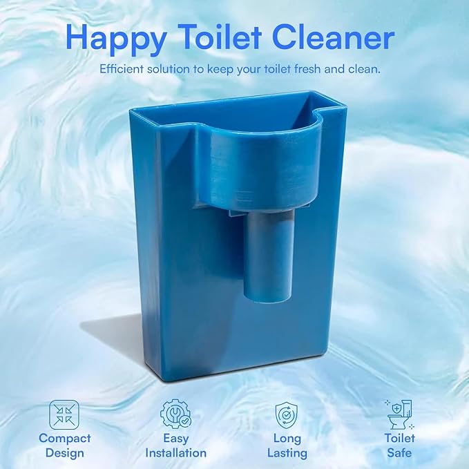 Happy Toilet Cleaner Original Toilet Bowl Tablet Holder Automatic Toilet Bowl Cleaner - Easy to Install Toilet Tablet Holder, Auto Toilet Cleaning System in Tank Caddy, Septic Safe Flush, Made in USA