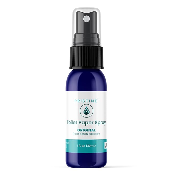 PRISTINE Toilet Paper Spray, As Seen on Shark Tank, Flushable Wipe Alternative, Personal Cleansing Bathroom Spray for Regular Toilet Tissue, Bidet Alternative, Made in USA, Original, 1oz Travel Size