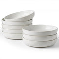 famiware Milkyway 33 oz Bowl Set, Pasta Bowls Set of 8, Salad Bowls Perfect for Your Friend for Housewarming, Thanksgiving, Christmas, White