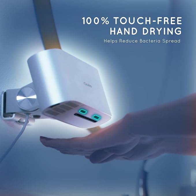 Quilo PALMZ™ Touchless Hand Dryer for Home & Small Spaces – Hygienic Alternative to Hand Towels | Compact Wall-Mount or Countertop | Dries Hands in ~15 Seconds | Modern Bathroom Upgrade