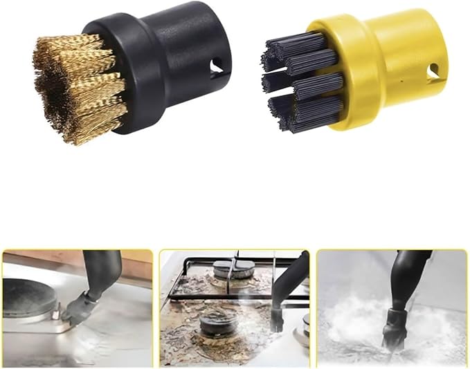 A66T 10-Piece Accessory Set - Compatible For Karcher Steam Cleaners SC1, SC2, SC3, SC4, SC5, Includes Nozzles, Brushes, And Cloths