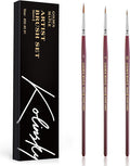Kolinsky Sable Miniature Paint Brushes, Professional Fine Detail Paint Brushes, Golden Maple Round Point Paint Brush for Miniatures, Watercolor Details, Figures & Acrylic - Size 00, 0, 1