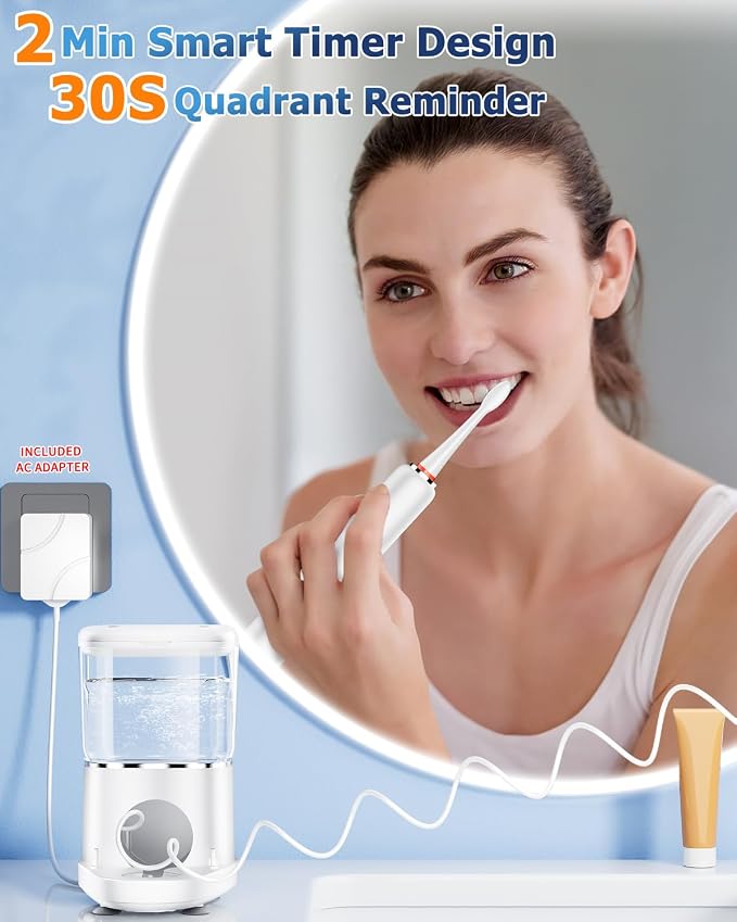 Electric Toothbrush with Water Flosser Combo,Sonic Flossing Toothbrush Wh | 3-in-1,5 Brush Modes,500ML Tank,Gum Care,Braces Friendly ,Bridge Cleaning Sonic Toothbrush & Water Flosser Combo