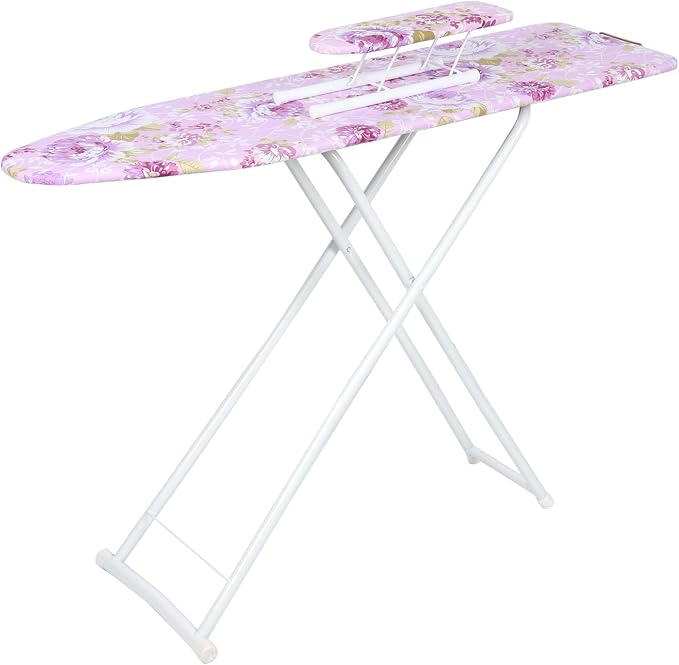 Folding Ironing Board, Extra-Wide Adjustable Height Iron Board with Folding Legs, Exquisite Pattern,Smooth Edge,Good Load-Bearing, Non-Slip Iron Board for Home Bathroom (42.13" x 30.71" x 11.81")