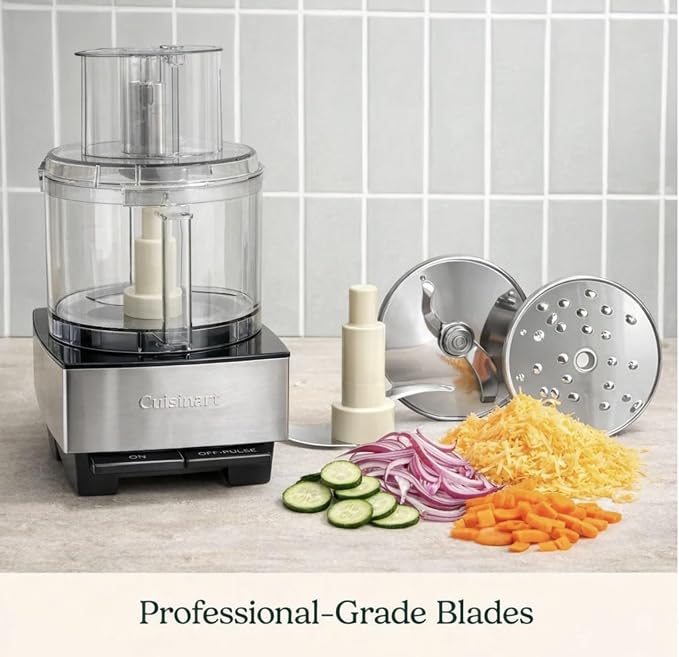 Cuisinart Food Processor, 14-Cup Vegetable Food Chopper for Mincing, Dicing, Shredding, Puree & Kneading Dough, 720-Watt Motor, Stainless Steel, DFP-14BCNY | Mince, dice & shred with this stainless steel food processor, including 1 blade, 2 discs & dis...