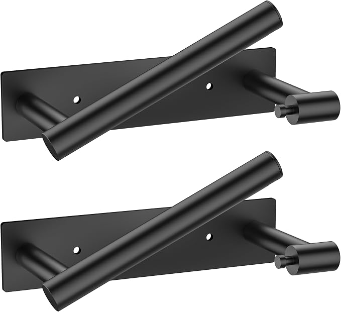 FORIOUS Toilet Paper Holder Wall Mount, Stainless Steel Rustproof Double Post Pivoting Tissue Roll Holder for Bathroom, Commercial Toilet Paper Dispenser (Matte Black, Modern Square 2 Pack)