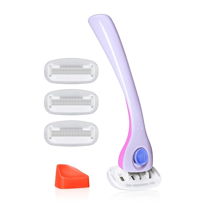 Billie Razors for Women Shave Kit & Body Buffer - Pre-shave Exfoliating Bar - 3.5 oz & Whipped Shave Cream - Lavender & Bergamot Scent - 6.5 fl oz