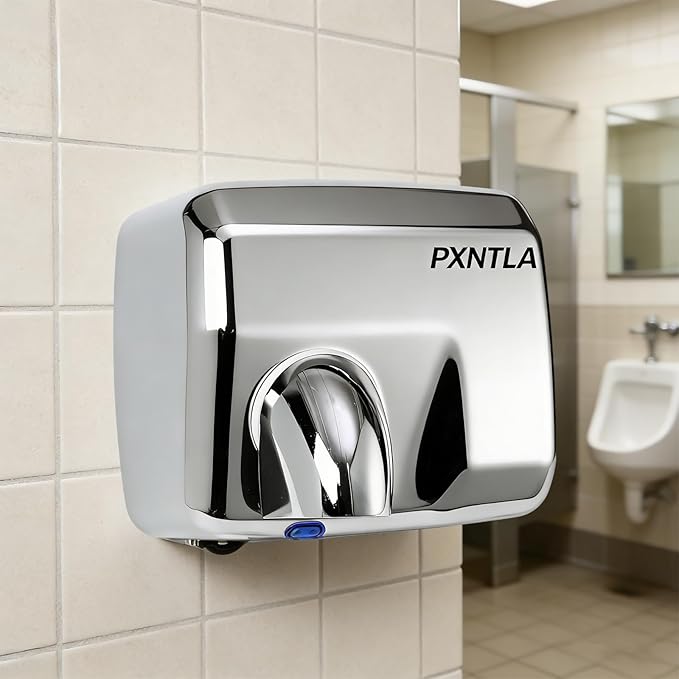Stainless Steel Hand Dryer, 16 Seconds Fast Dry Hands, 100-130V, 180° Rotatable Air Nozzle, Hand Dryer for Home Bathroom, IPX1 Waterproof & 60s Overheat Protection