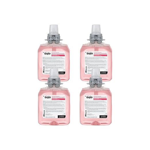 GOJO FMX-12 Luxury Foam Handwash, Cranberry Scent, EcoLogo Certified, 1250 mL Foam Soap Refill for Push-Style Dispenser (Pack of 4) - 5161-04