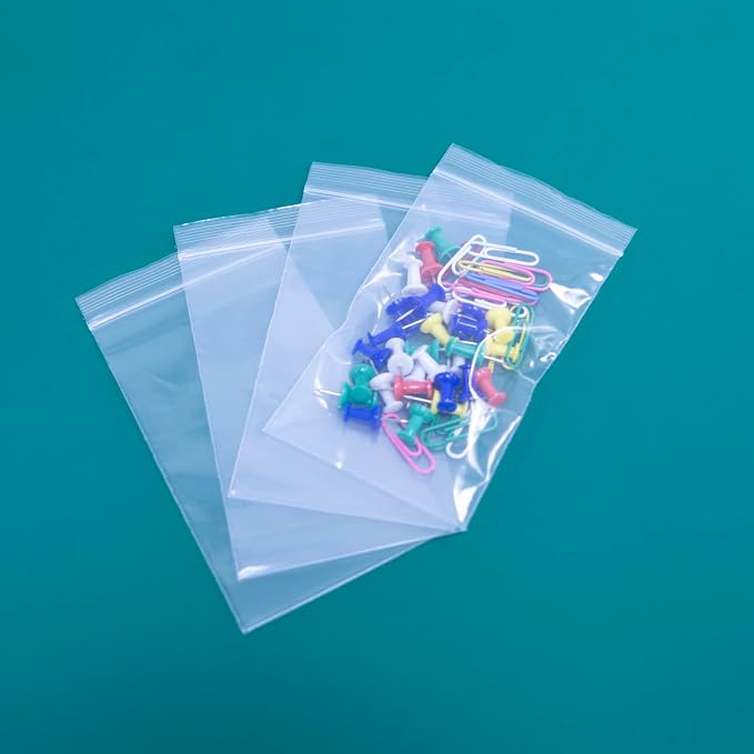 iMailer - 500 Count - 3" x 5" Small Zip Bags - Plastic Zip Poly Bags 2 Mil Baggies with Lock Seal Zipper for Snack, Treats, Party Favors, Photo, Jewelry