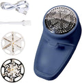 Nori Trim Fabric Shaver - Lint Remover for Clothes & Furniture - Navy | Couch pilling, sweater pill remover, clothes shaver with 6 precision blades, wireless and rechargeable