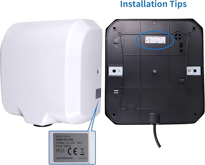 Goetland Stainless Steel Commercial Hand Dryer 1800w Automatic High Speed Heavy Duty Dull Polished