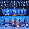 33FT Icicle Lights for Outside 400 LED Blue and White Christmas Lights