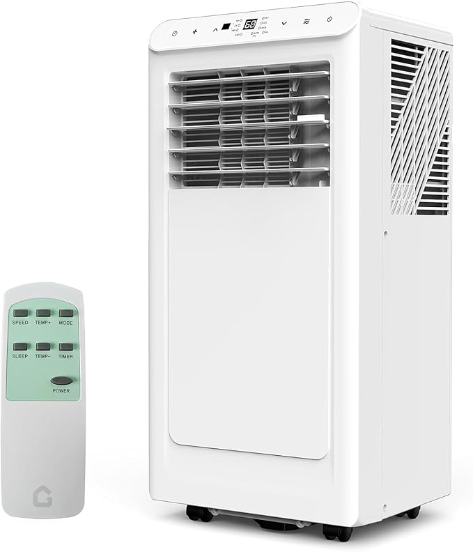 Garvee 8,000 BTU Portable Air Conditioner, 3-in-1 Portable AC Unit with Cool, Dehumidifier & Fan Modes, Covers Rooms up to 350sq.ft, Sleep Mode, Remote Control, Timer & Full Window Kit