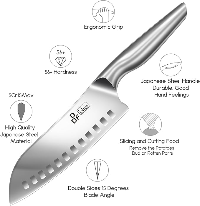 4 Piece Kitchen Knife Set, High Carbon Stainless Steel, Dishwasher Safe | Super Sharp Chef Knife Set with Ergonomic Hollow Handles, Silver Knife Set for Kitchen, Ideal for Gifting