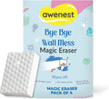 Magic Eraser Cleaning Sponge- Pack of 4 | Chemical-Free, Multi-Purpose Wall & Stain Remover | Super Scrub for Kitchen, Bathroom, Walls, Shoes & More – Tough on Stains, Gentle on Surfaces