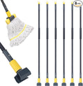 KeFanta Metal Mop Handle Commercial Heavy Duty,58" Industrial Mop Stick with Jaw Clamp,Wet Gripper Mops Head Replacement Holder for Floor Cleaning(6 Pack)