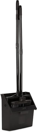 SPARTA Duo-Pan Upright Dust Pan and Broom Set, Essential Cleaning Tools for Home and Commercial Use, 36" Handle, 1 Count, Black