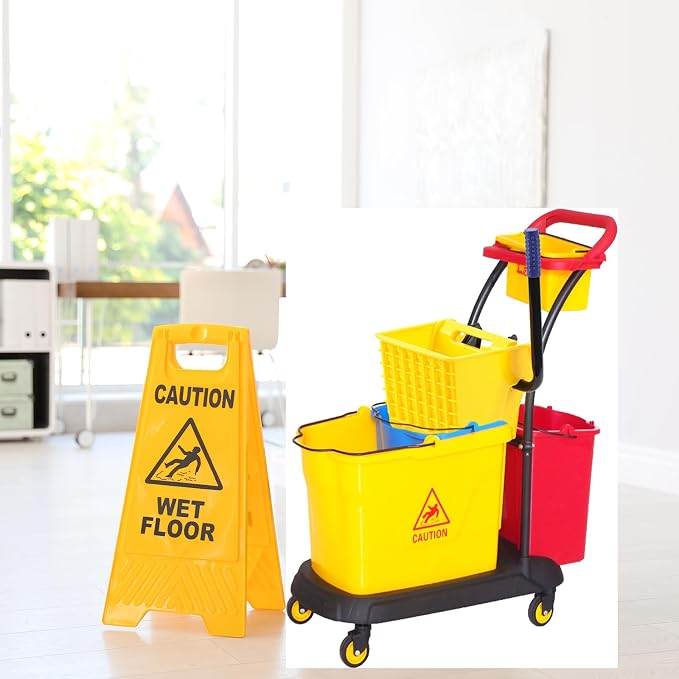 Sasylvia Yellow Mop Wringer Replacement Down Press Mop Bucket Wringer Industrial Cleaning Accessories for Commercial Floor Mopping Buckets Restaurant Supplies, 26quart or 33 Quart(Side Press)