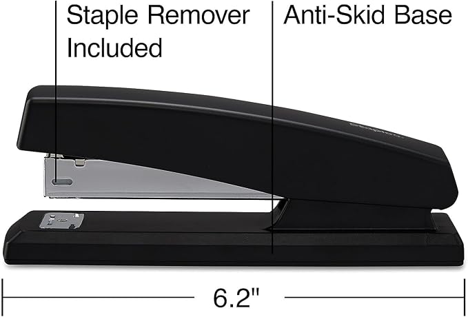 Staples Desktop Stapler, 20-Sheet Capacity, Staples Included, Black, 24/Carton