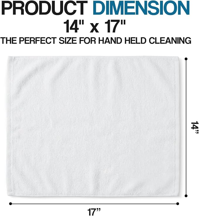Avalon Towels Bar Towels (300 Pieces) Size 14x17 Inches – 100% Cotton, Absorbent and Reusable Cleaning Rags, Multipurpose Cleaning Towels, Terry Cloth Rags, Durable Shop Rags (White)