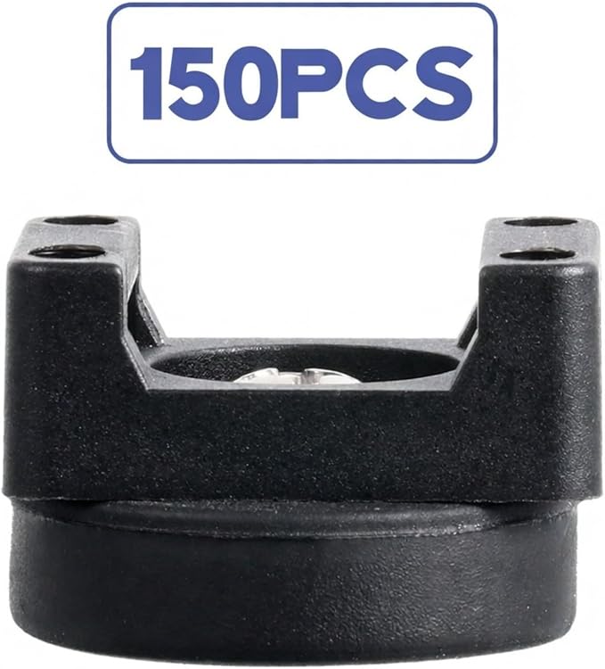 Yookeer 150 Pcs Magnetic Zip Tie Mount Base Black Magnetic Cable Clips Wire Holder Multipurpose Cable Ties Management Base Electrical Supplies for Wire (22 mm)