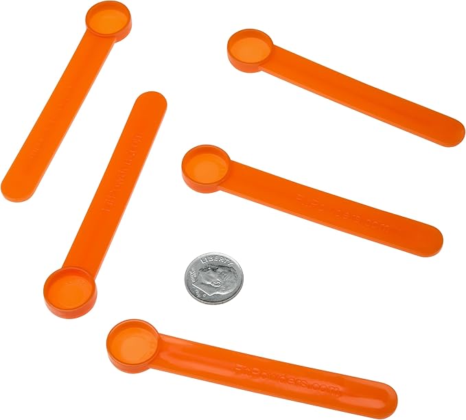 1/8 teaspoon scoop (1/8 teaspoon measuring spoon) plastic | FitPowders (5, Orange)