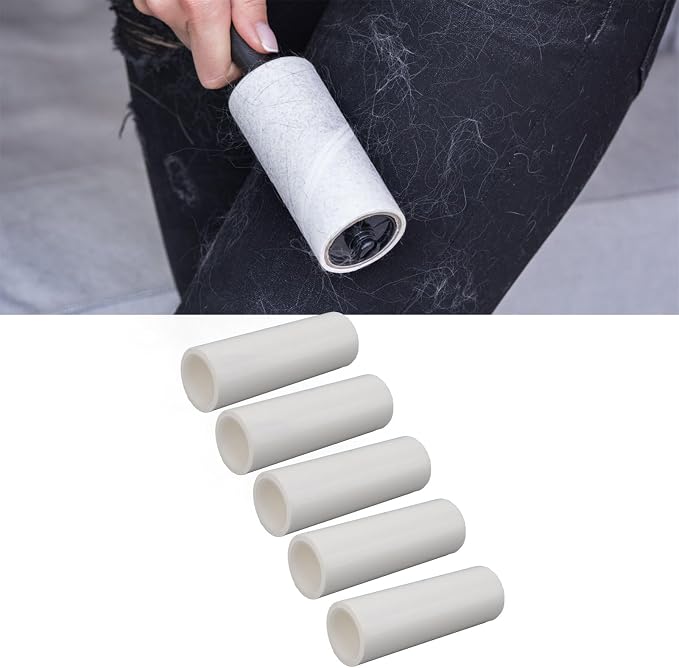 Lint Roller Refills Static Free Extra Sticky Lint Roller Refills for Clothes Pet Hair Removal Lint Remover Roller Refill White 5Pcs (30.5cm / 12in)