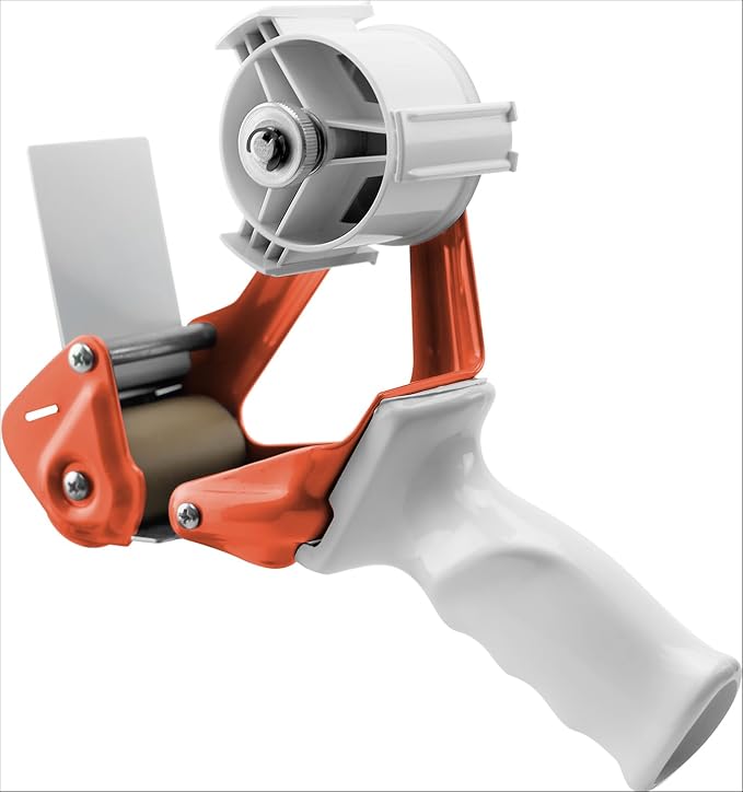 TAPEWELL Heavy Duty Metal Frame Packing Tape Dispenser Gun, 2 inch, Orange | Packing Tape Refills For Dispenser, Shipping Tape For Packing, Moving, Home & Office Use