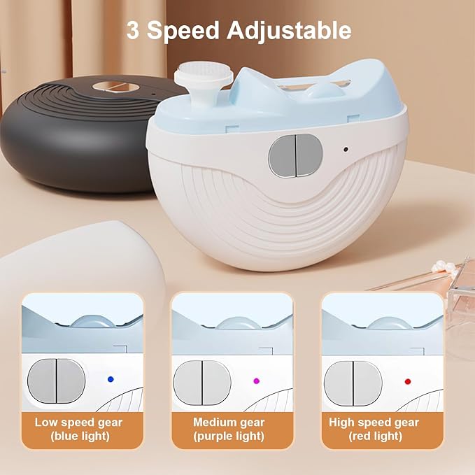 Electric Nail Clipper for Seniors, 3 Speeds Automatic Toe nail Clippers, Electric Nail Trimmer with Polisher, LED Light and Scraps Storage, Rechargeable Nail Grinders for Thin & Thick Toenails (White)