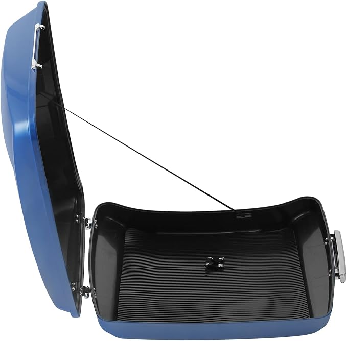 5.5" Razor Motorcycle Trunk W/Latch Key Fit For Harley 2014-2025 Touring CVO Road King Street Glide Electra Glide Ultra Limited Pack Electric Blue