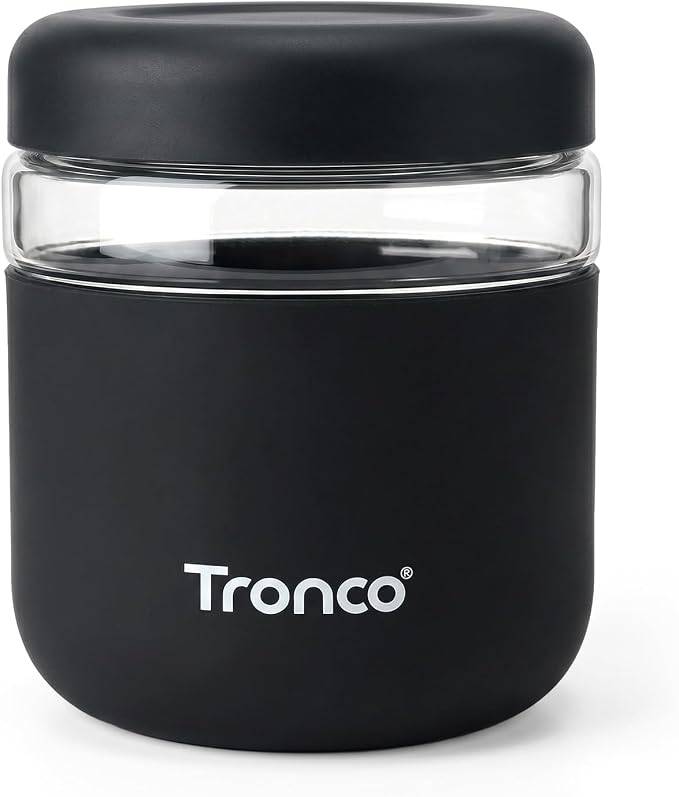 Tronco 32 oz Glass Food Storage & Lunch Bowl Containers with Airtight Lids | Leak & Spill Proof Meal Prep Container & Food Storage Jar for Lunch, Salad, Oats, Soup, BPA-Free, Microwave & Dishwasher Safe