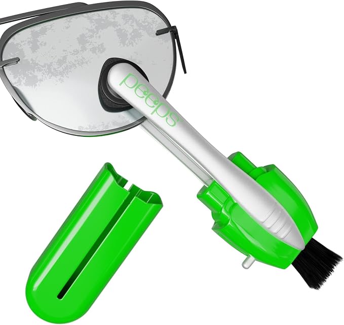 Peeps Glasses Cleaner - for Eyeglasses, Reading Glasses, and More - Lens Cleaner with Carbon Microfiber Tech-Injected Green-1 Count (Pack of 1)