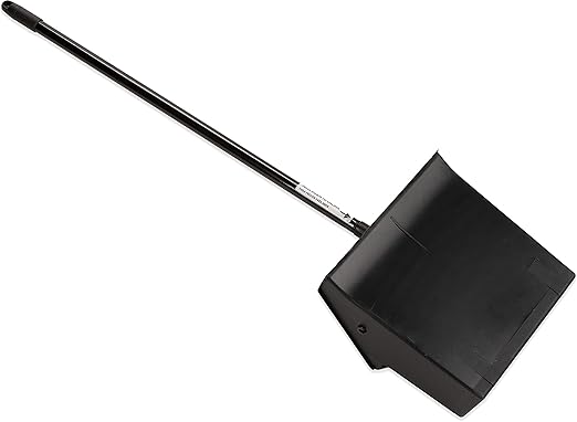 Carlisle FoodService Products Duo-Pan Upright Dust Pan with Serrated Yoke for Floor Cleaning, Restaurants, Office, and Janitorial Use, Plastic, 30 Inches, Black