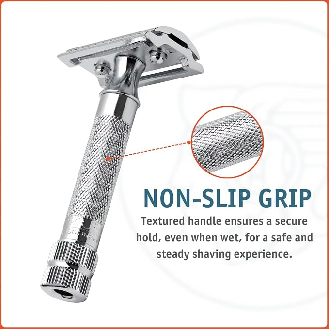Merkur Mk34c Double Edge Razor with Heavy Duty Short Handle