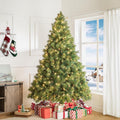 Naomi Home 7.5ft Artificial Prelit Pine Cone Christmas Tree