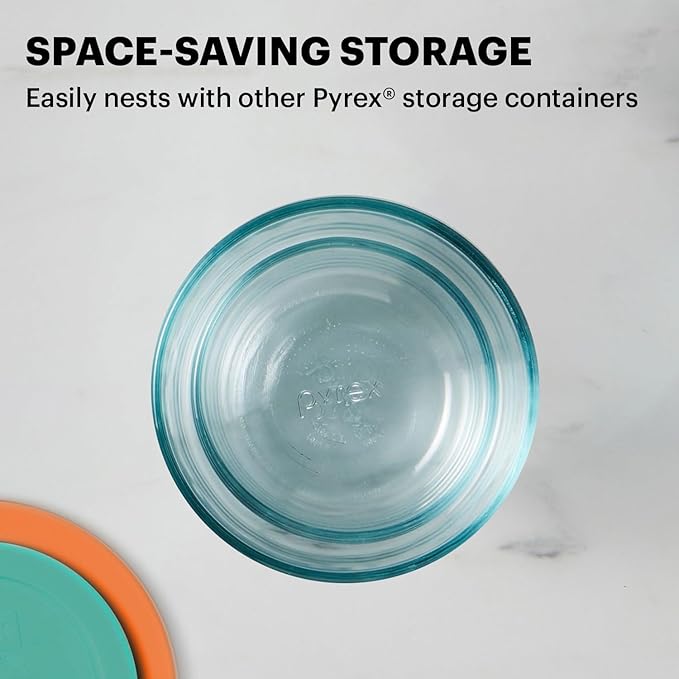 Pyrex Simply Store (8-Pack) Small Glass Food Storage Containers Set, (1 & 2 Cup) Meal Prep Containers With Plastic BPA-Free Lids, Dishwasher & Microwave Safe | Meal prep containers (1 & 2 cup) with BPA-free plastic lids, dishwasher & microwave safe