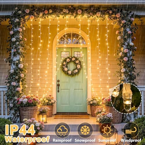 JMEXSUSS 600 LED Curtain Lights, String Lights for Bedroom,9.5ft x 19.6ft