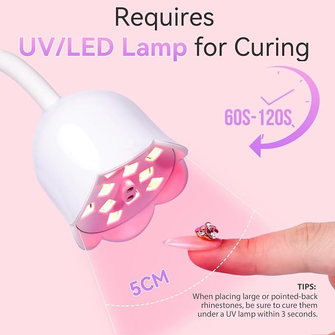 Makartt Rhinestone Glue for Nails: Super Strong 3D Gel for Nail Charms Gems | 30ML UV Gel Nail Art Jewel Diamonds Decorations for Salon DIY Manicure, Nail Lamp Cured Need at Home Beauty Gifts for Women